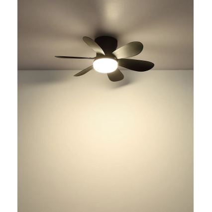 Globo - LED Stmívatelný stropní ventilátor LED/5W/230V 2700-6500K černá + dálkové ovládání