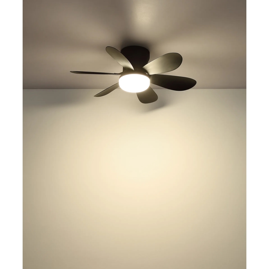 Globo - LED Stmívatelný stropní ventilátor LED/5W/230V 2700-6500K černá + dálkové ovládání