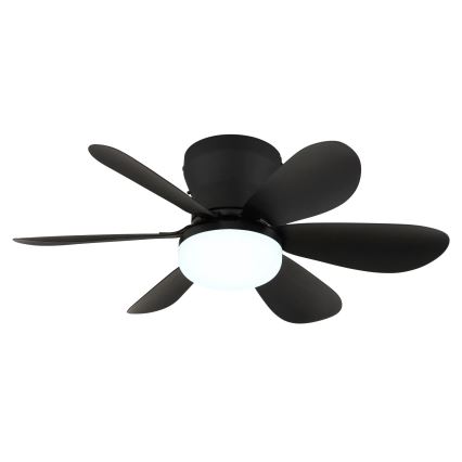 Globo - LED Stmívatelný stropní ventilátor LED/5W/230V 2700-6500K černá + dálkové ovládání