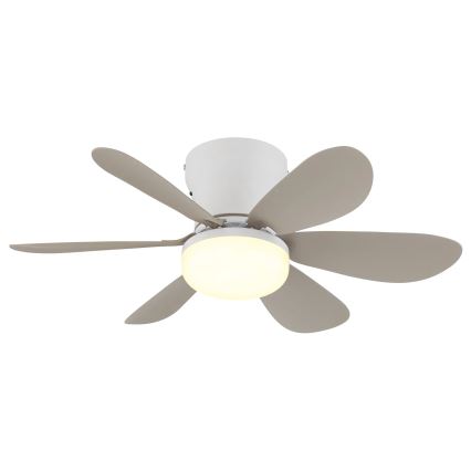 Globo - LED Stmívatelný stropní ventilátor LED/5W/230V 2700-6500K béžová + dálkové ovládání
