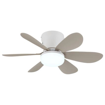 Globo - LED Stmívatelný stropní ventilátor LED/5W/230V 2700-6500K béžová + dálkové ovládání