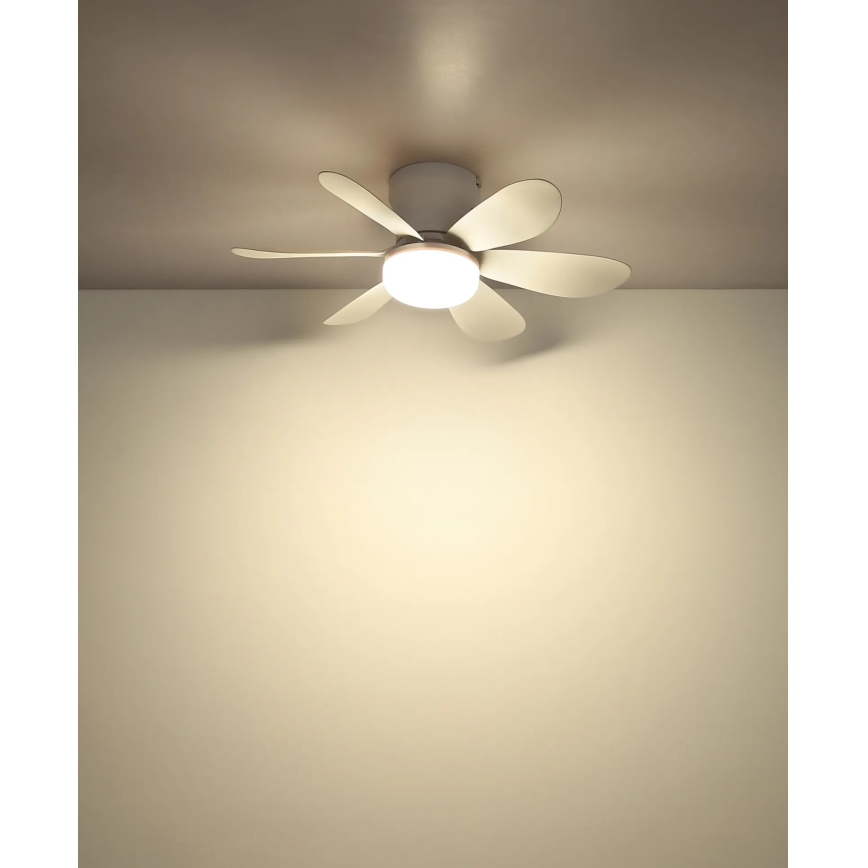 Globo - LED Stmívatelný stropní ventilátor LED/5W/230V 2700-6500K bílá + dálkové ovládání