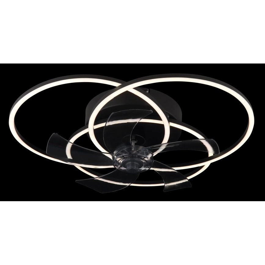 Globo - LED Stmívatelný stropní ventilátor LED/40W/230V 3000-6500K černá + dálkové ovládání