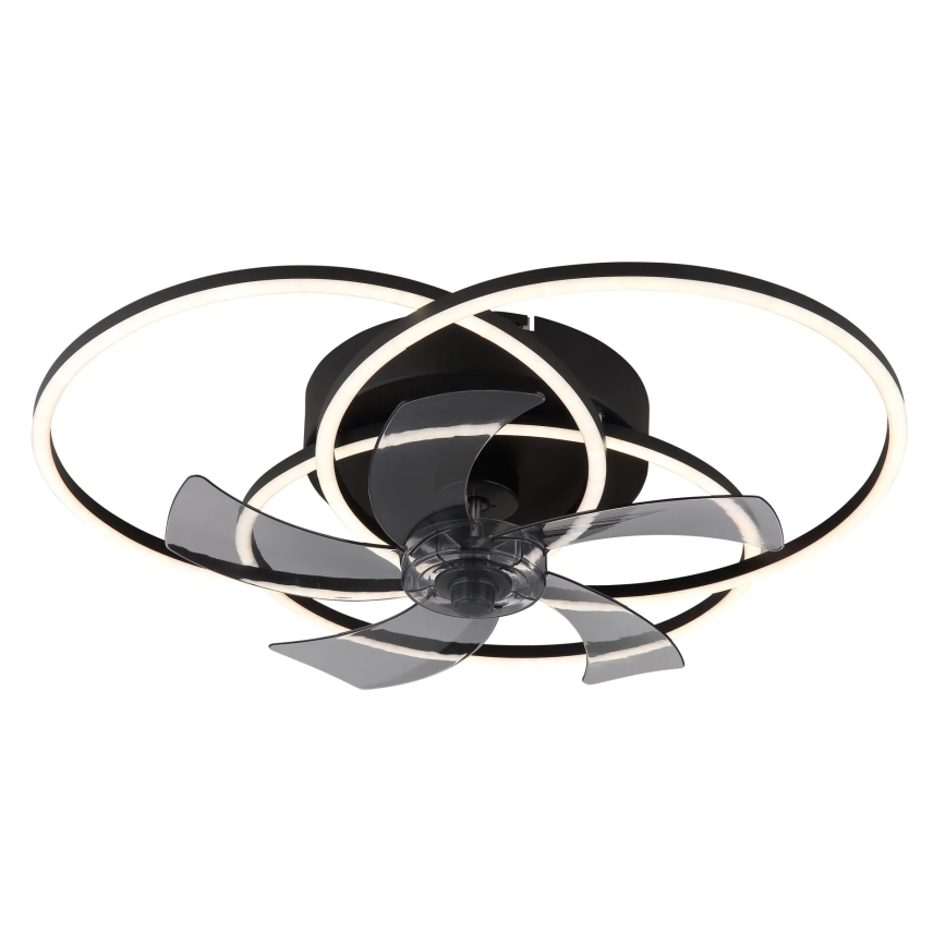 Globo - LED Stmívatelný stropní ventilátor LED/40W/230V 3000-6500K černá + dálkové ovládání