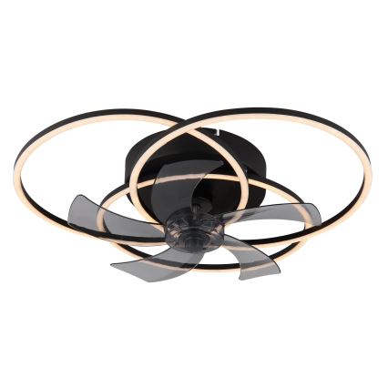 Globo - LED Stmívatelný stropní ventilátor LED/40W/230V 3000-6500K černá + dálkové ovládání