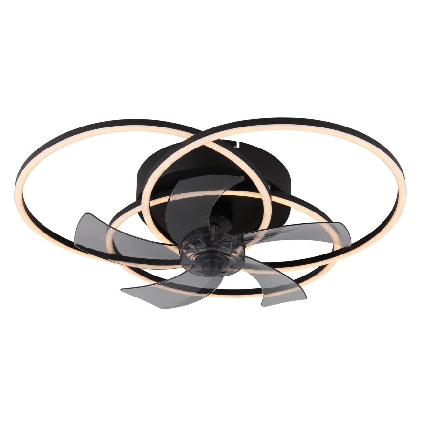 Globo - LED Stmívatelný stropní ventilátor LED/40W/230V 3000-6500K černá + dálkové ovládání