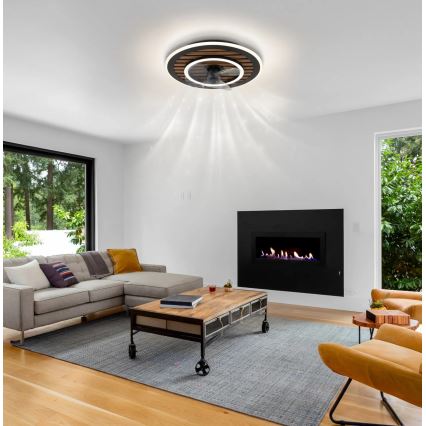Globo - LED Stmívatelný stropní ventilátor LED/36W/230V 2700-6000K černá + dálkové ovládání