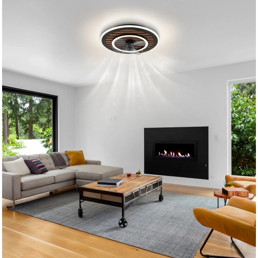 Globo - LED Stmívatelný stropní ventilátor LED/36W/230V 2700-6000K černá + dálkové ovládání
