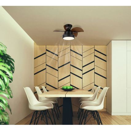 Globo - LED Stmívatelný stropní ventilátor LED/22W/230V 3000/4500/6000K hnědá + dálkové ovládání