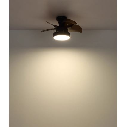 Globo - LED Stmívatelný stropní ventilátor LED/22W/230V 3000/4500/6000K hnědá + dálkové ovládání
