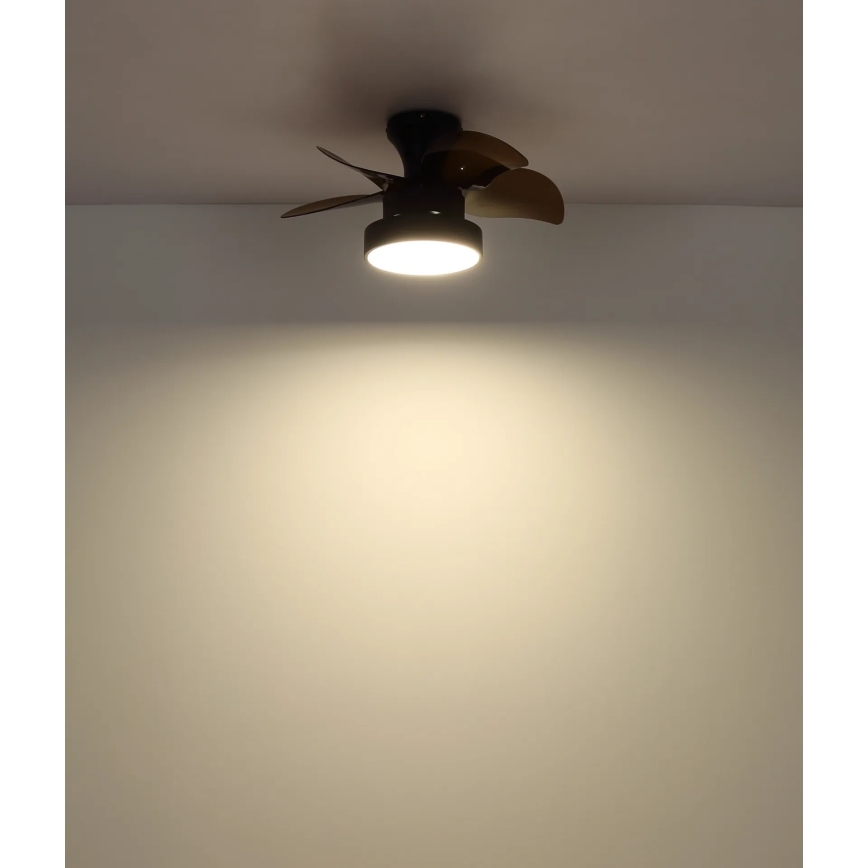 Globo - LED Stmívatelný stropní ventilátor LED/22W/230V 3000/4500/6000K hnědá + dálkové ovládání