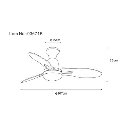 Globo - LED Stmívatelný stropní ventilátor LED/22W/230V 3000/4500/6000K + dálkové ovládání