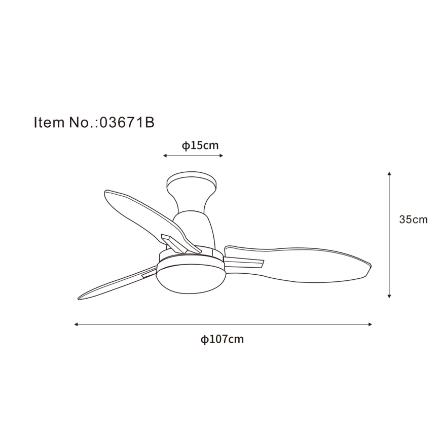 Globo - LED Stmívatelný stropní ventilátor LED/22W/230V 3000/4500/6000K + dálkové ovládání