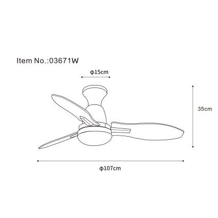 Globo - LED Stmívatelný stropní ventilátor LED/22W/230V 3000/4500/6000K + dálkové ovládání