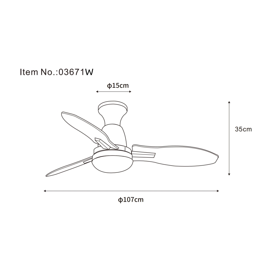 Globo - LED Stmívatelný stropní ventilátor LED/22W/230V 3000/4500/6000K + dálkové ovládání