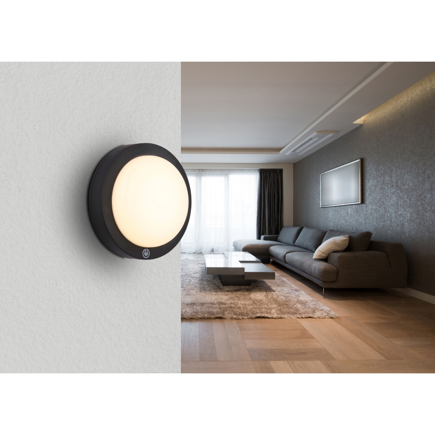 Globo - LED Nabíjecí dotykové nástěnné svítidlo LED/1,2W/3,7V pr. 15 cm 1800 mAh černá