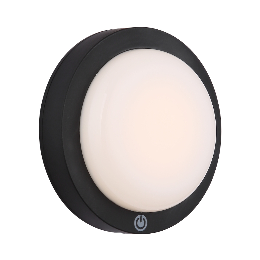 Globo - LED Nabíjecí dotykové nástěnné svítidlo LED/1,2W/3,7V pr. 15 cm 1800 mAh černá