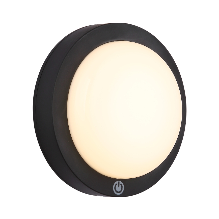 Globo - LED Nabíjecí dotykové nástěnné svítidlo LED/1,2W/3,7V pr. 15 cm 1800 mAh černá