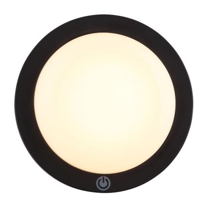 Globo - LED Nabíjecí dotykové nástěnné svítidlo LED/1,2W/3,7V pr. 15 cm 1800 mAh černá