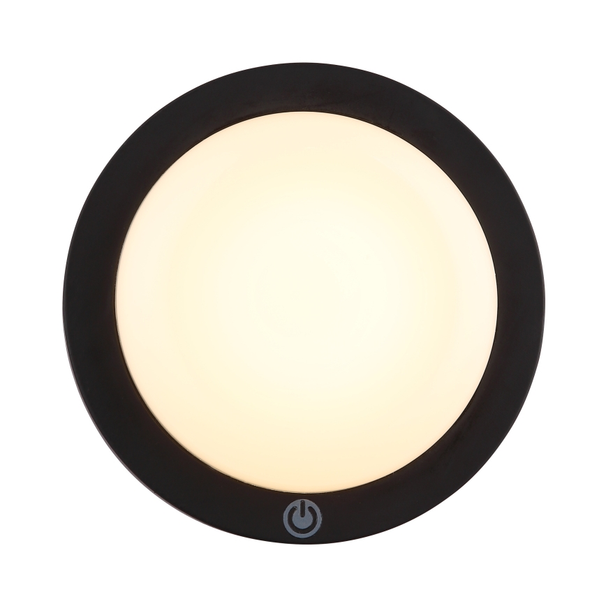 Globo - LED Nabíjecí dotykové nástěnné svítidlo LED/1,2W/3,7V pr. 15 cm 1800 mAh černá