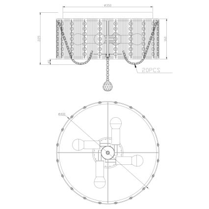 Globo - Křišťálové stropní svítidlo 4xE14/40W/230V