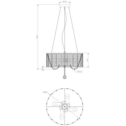 Globo - Křišťálový lustr na lanku 4xE14/40W/230V