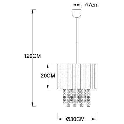 Globo - Lustr na lanku 1xE27/60W/230V