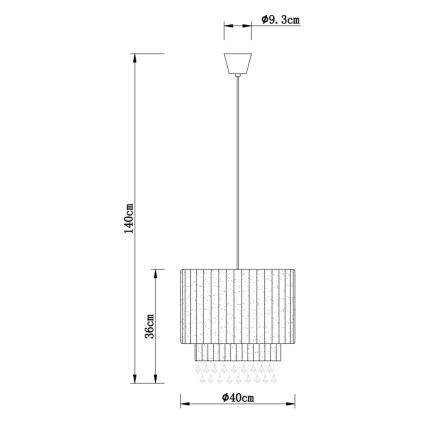 Globo - Lustr na lanku 1xE27/60W/230V