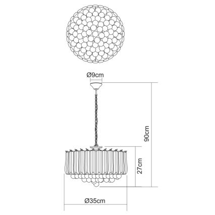 Globo - Lustr na řetězu 4xE14/40W/230V