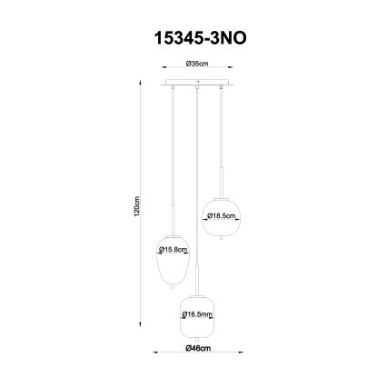 Globo - Lustr na lanku 3xE14/40W/230V chrom