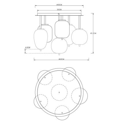 Globo - Přisazený lustr 6xE14/40W/230V mosaz