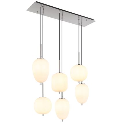 Globo - Lustr na lanku 6xE14/40W/230V lesklý chrom