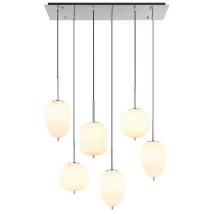 Globo - Lustr na lanku 6xE14/40W/230V lesklý chrom