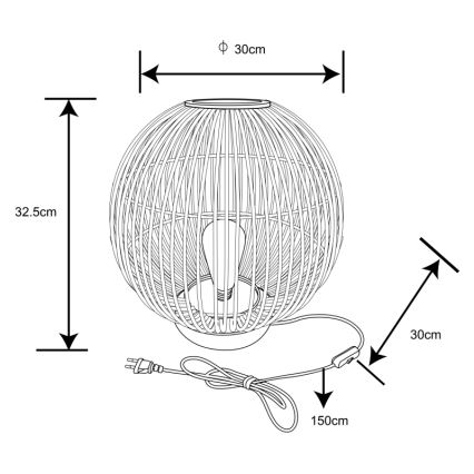 Globo - Stolní lampa 1xE27/60W230V bambus