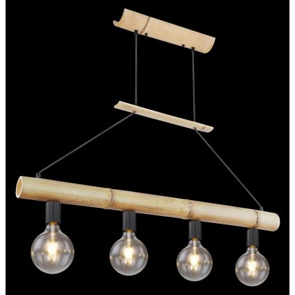 Globo - Lustr na lanku 4xE27/60W/230V bambus