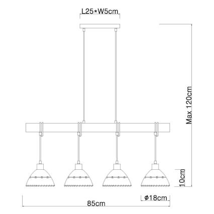 Globo - Lustr na lanku 4xE27/60W/230V