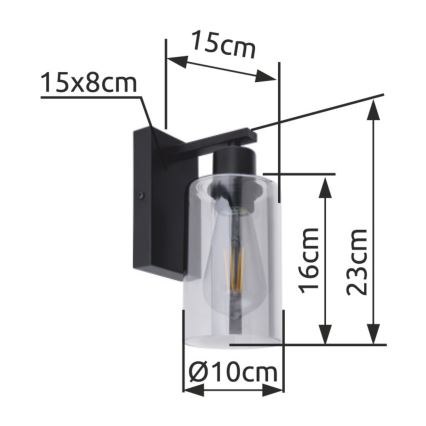 Globo - Nástěnné svítidlo 1xE27/60W/230V černá