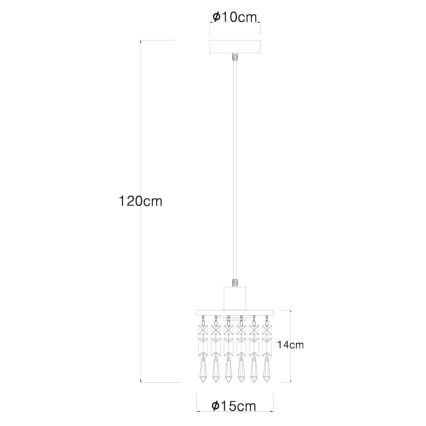 Globo 15533H - Lustr na lanku COMMA 1xE27/40W/230V