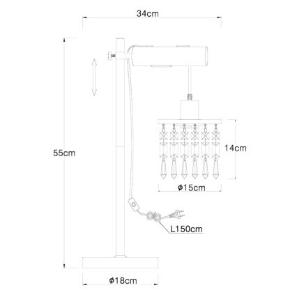 Globo - Stolní lampa 1xE27/40W/230V