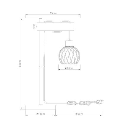 Globo - Stolní lampa 1xE27/15W/230V