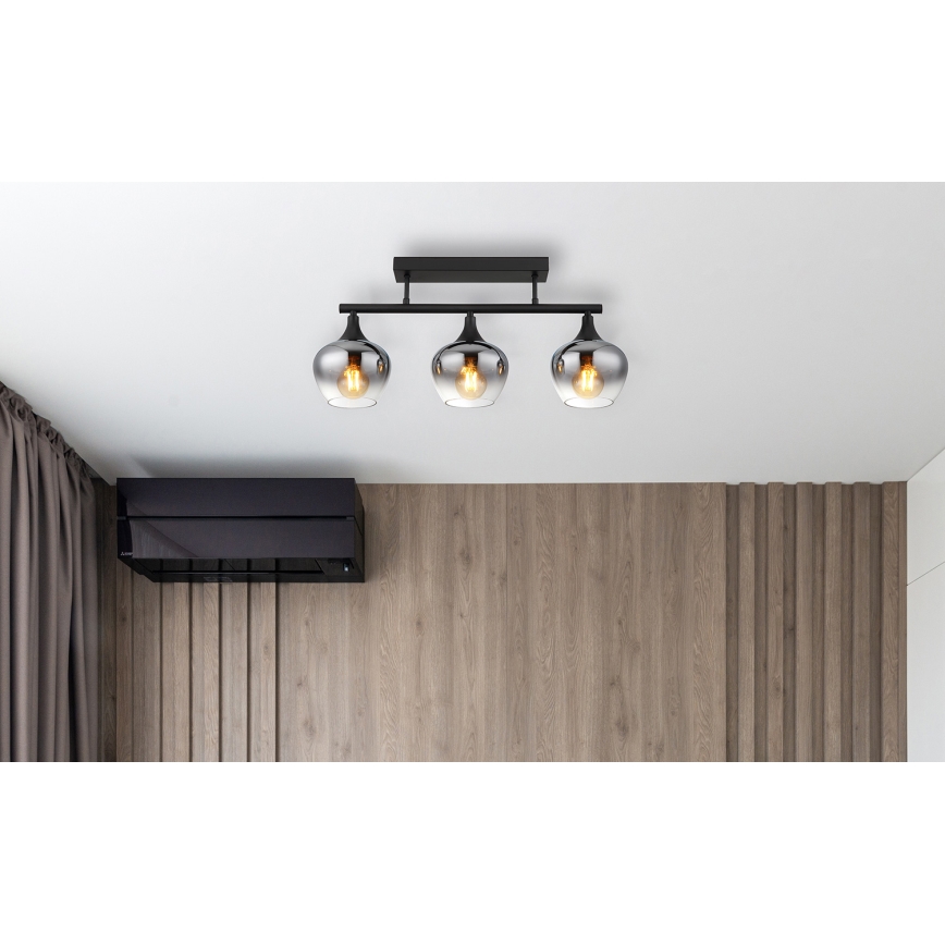 Globo - Přisazený lustr 3xE27/40W/230V černá