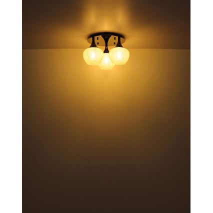 Globo - Přisazený lustr 3xE27/40W/230V antracit