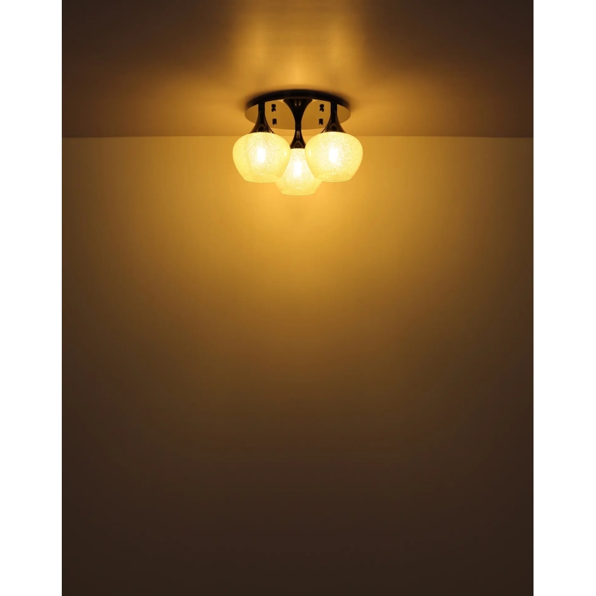 Globo - Přisazený lustr 3xE27/40W/230V antracit