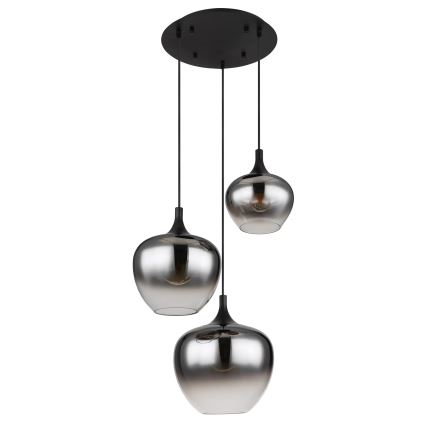 Globo - Lustr na lanku 3xE27/40W/230V pr. 48 cm černá
