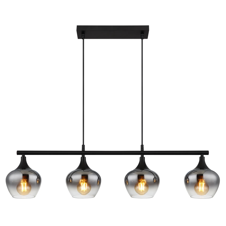 Globo - Lustr na lanku 4xE27/40W/230V černá