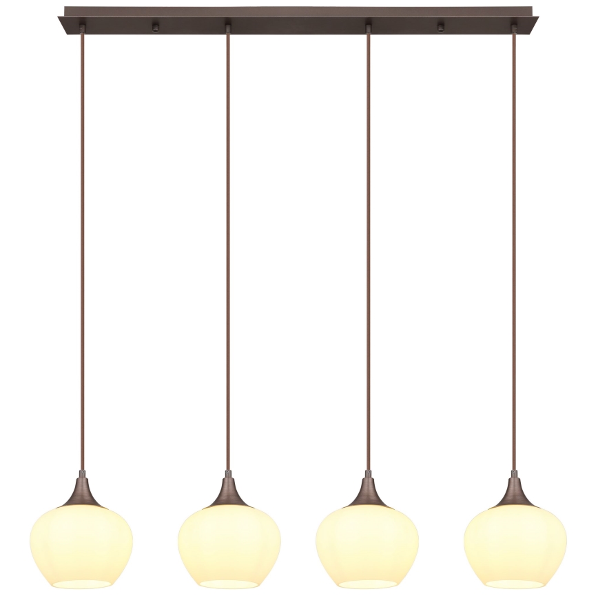 Globo - Lustr na lanku 4xE27/40W/230V bílá/hnědá