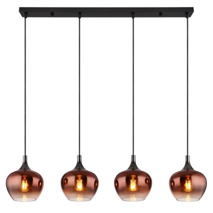 Globo - Lustr na lanku 4xE27/40W/230V měděná