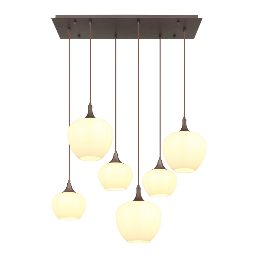 Globo - Lustr na lanku 6xE27/40W/230V bílá