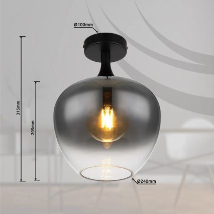 Globo - Stropní svítidlo 1xE27/40W/230V kouřová