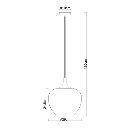 Globo - Lustr na lanku 1xE27/60W/230V pr. 29 cm měděná